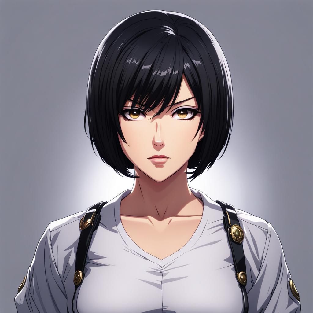 Anime Style Portrait of a Serious Woman