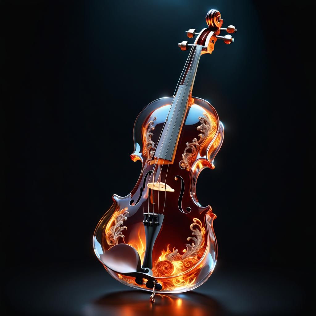 Fire Detailed Violin