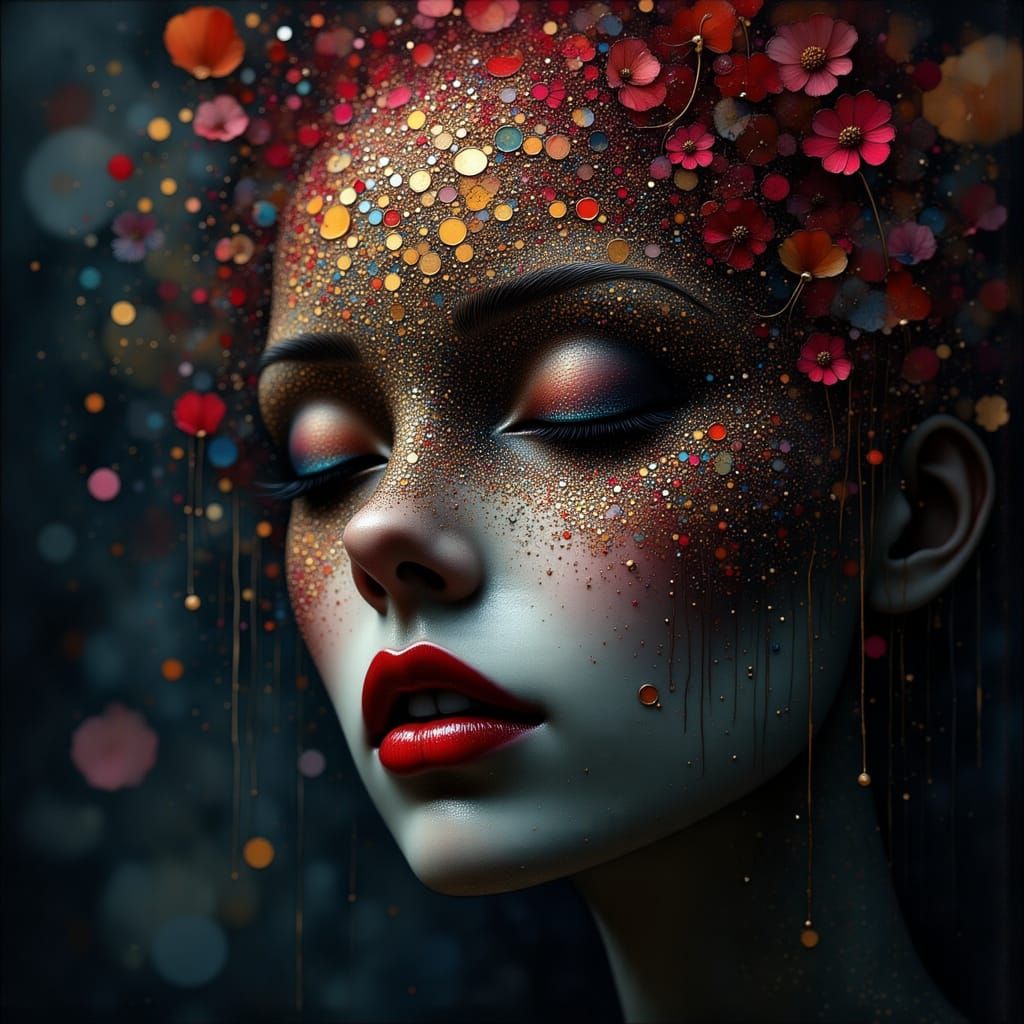 Ethereal Mask in Dark Void, High-Fantasy Matte Painting