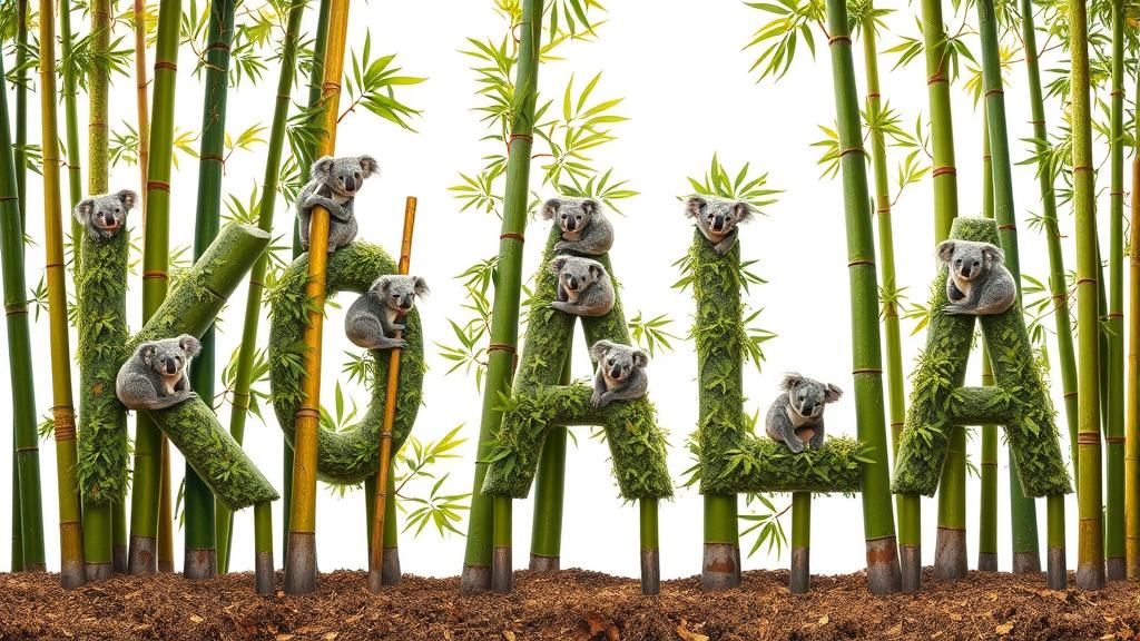 Koalas Climb Bamboo Letter Trees in Australia