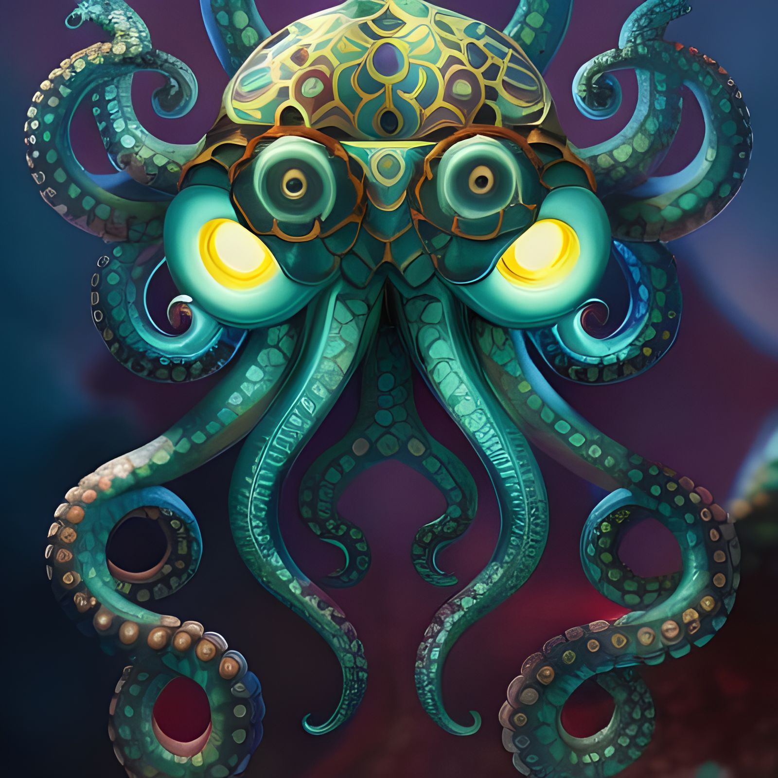 Hyperdetailed Octopus Portrait in a Fantasy Art Style