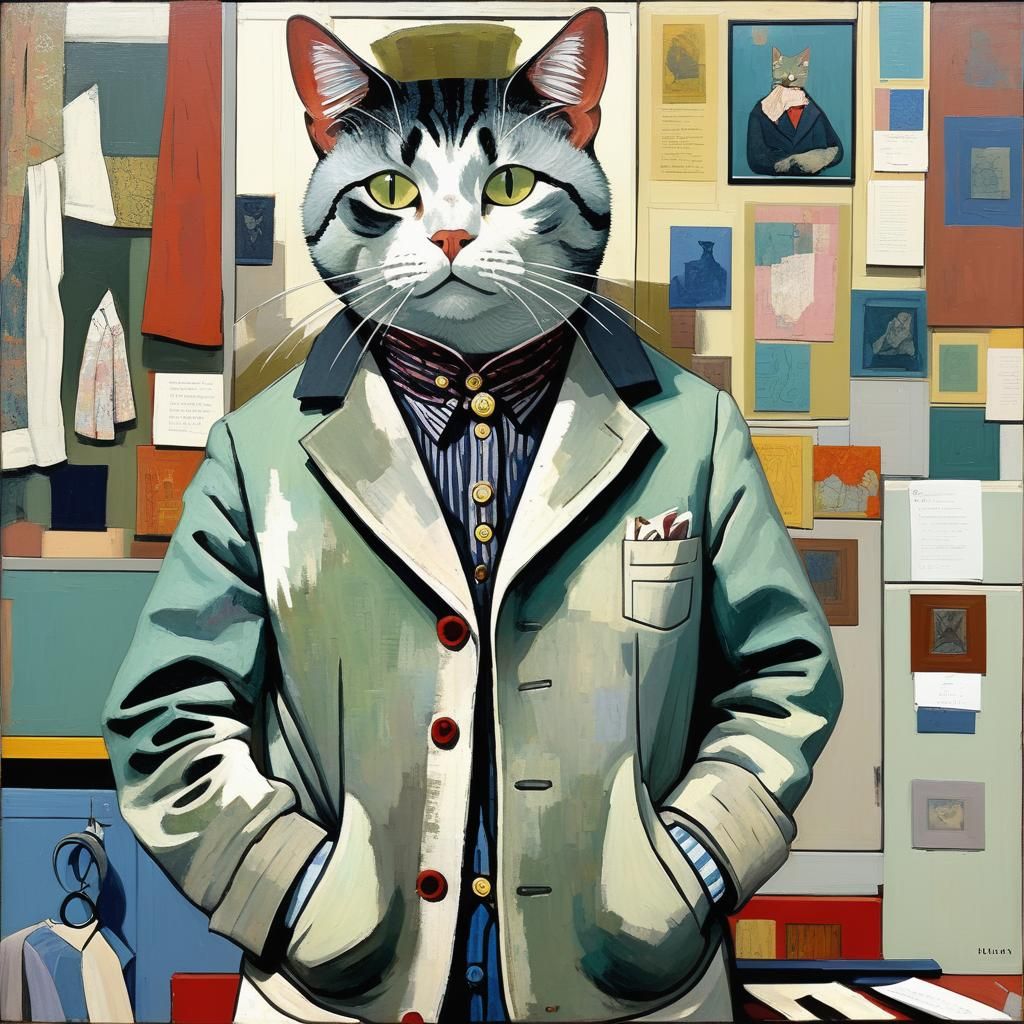 Cat in Clothes: 3D Rendered Art