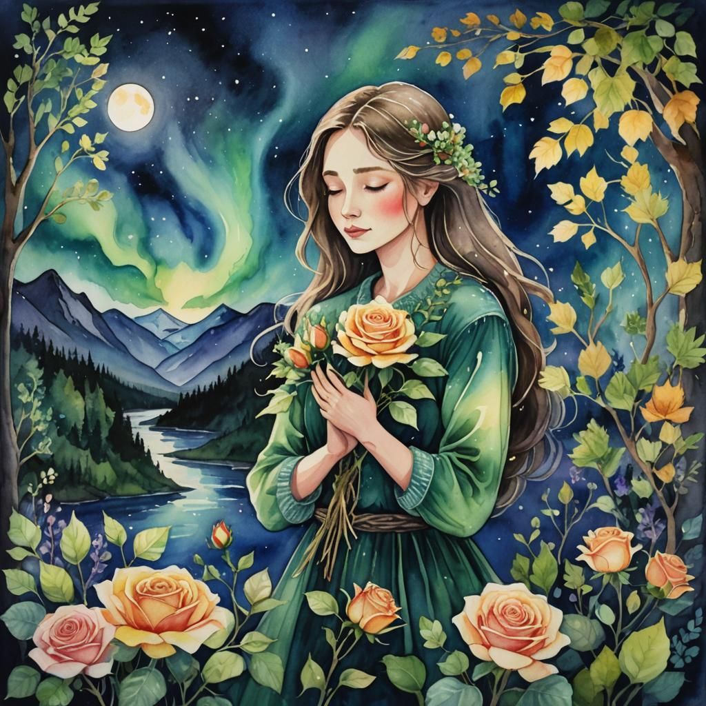 Mother Earth Embraces World Under Northern Lights