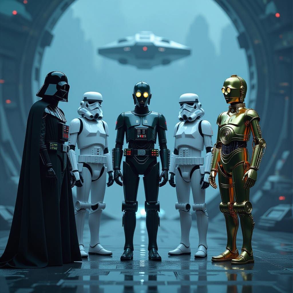 Droid Assembly: Digital Matte Painting in Futuristic Style