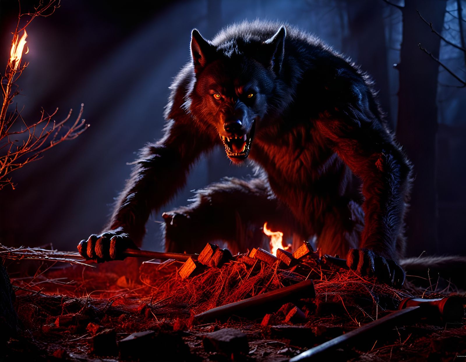 Werewolf in 80s Hammer Horror Style