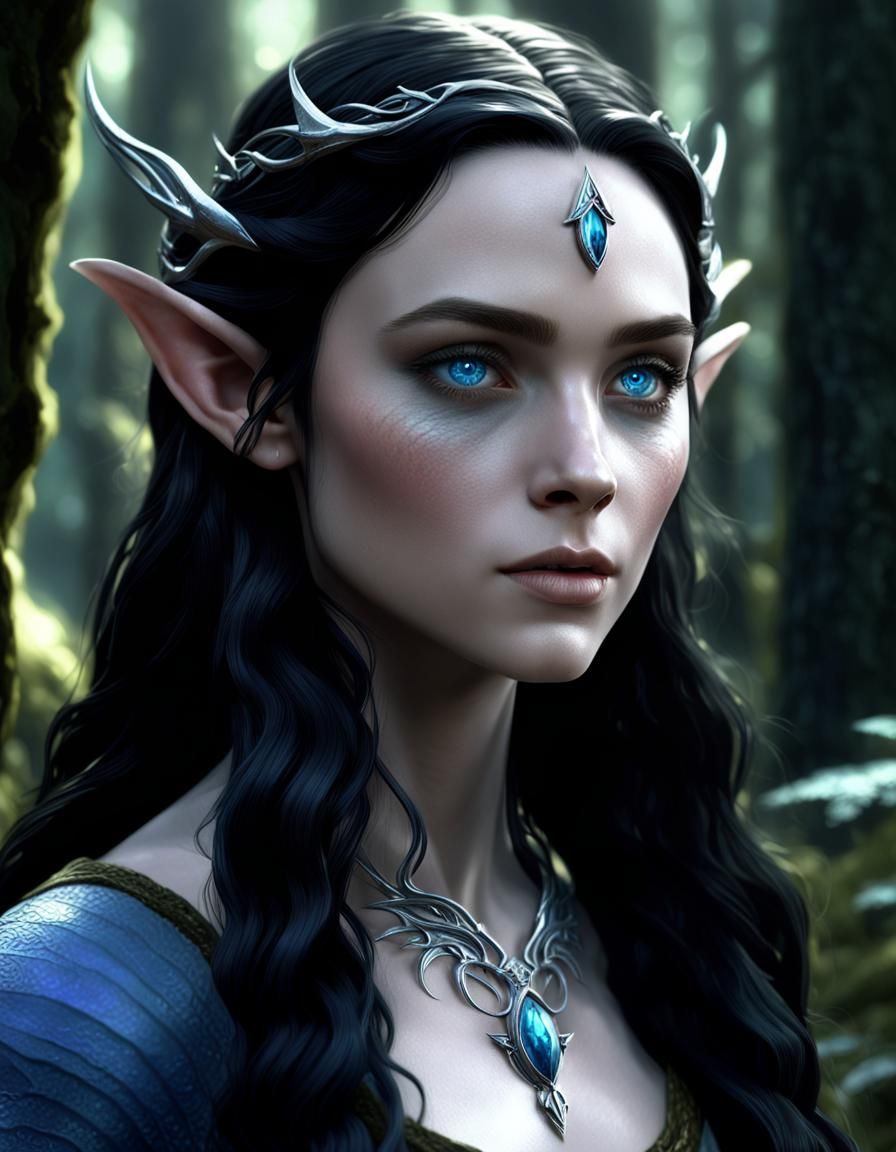 Enchanting Elf Woman in Mystical Forest