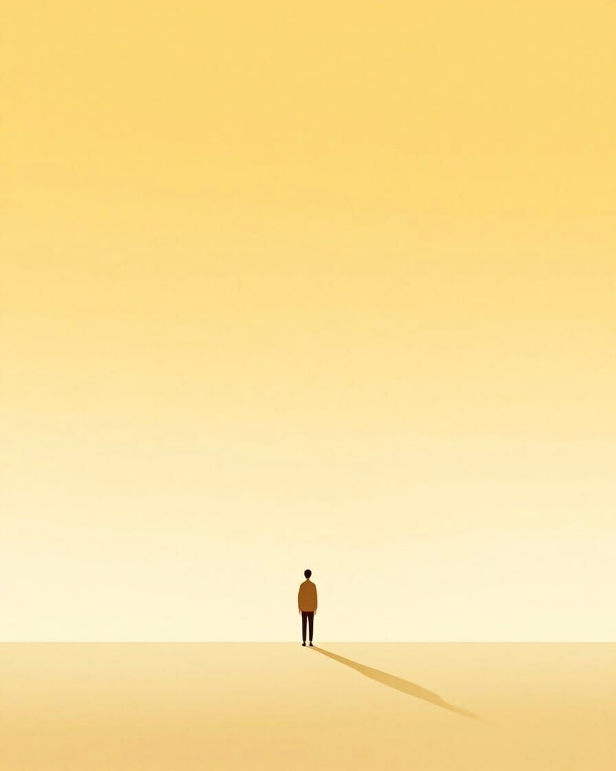 Figure Under Vast Yellow Sky