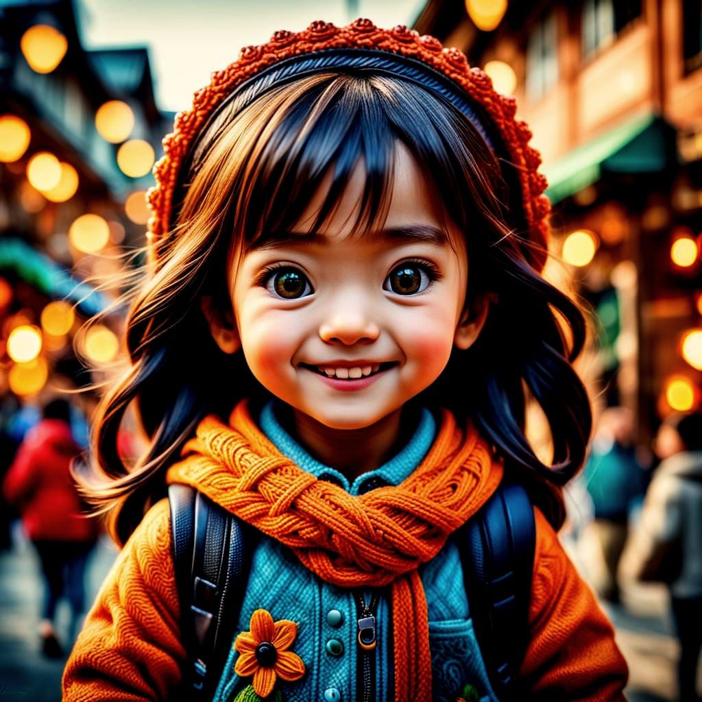 Happy Characters in Hyperrealistic Style