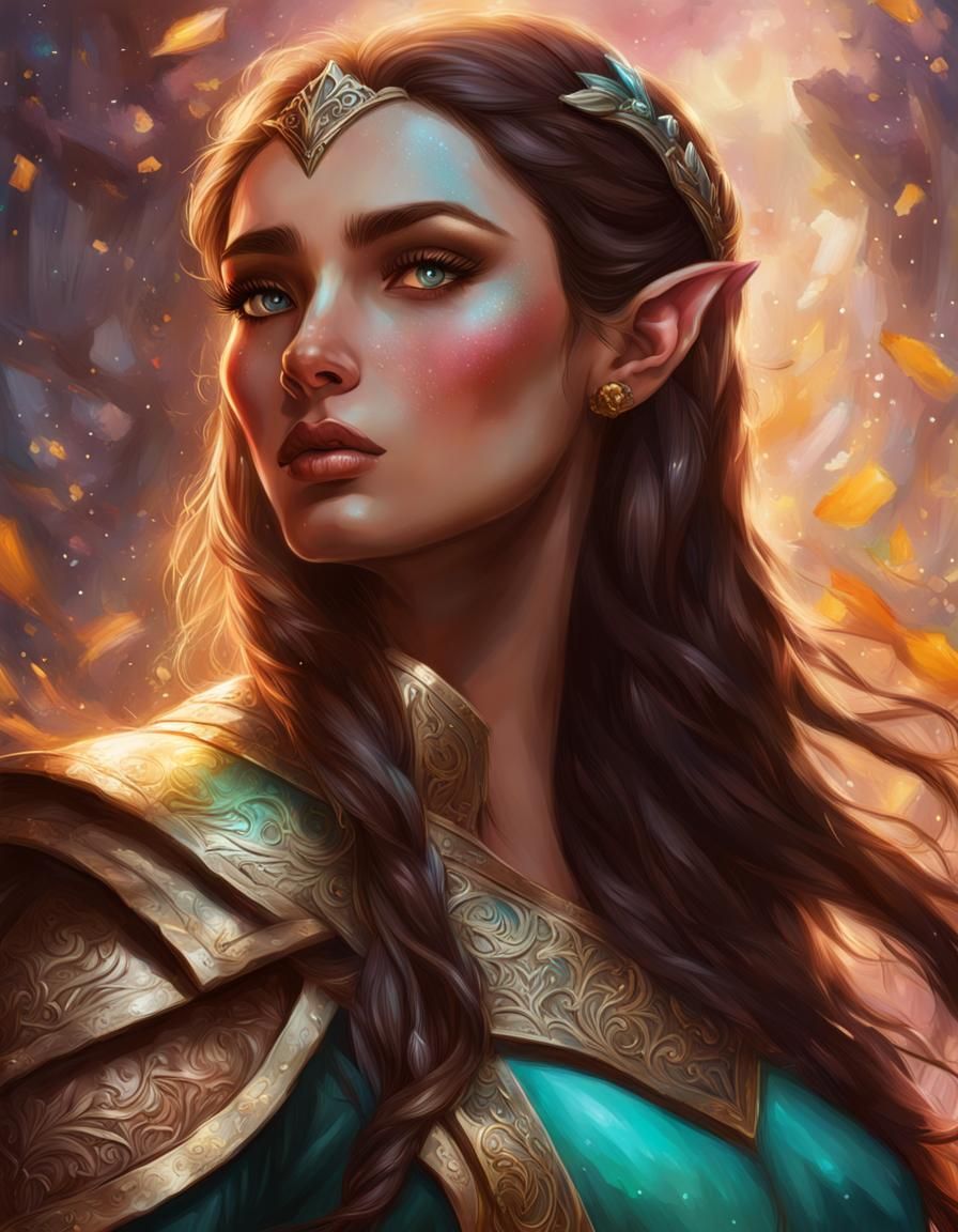 Elf Prince Kisses Human Princess: Hyperrealistic Art