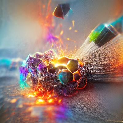 Geometric Iridescent Explosion Concept Art