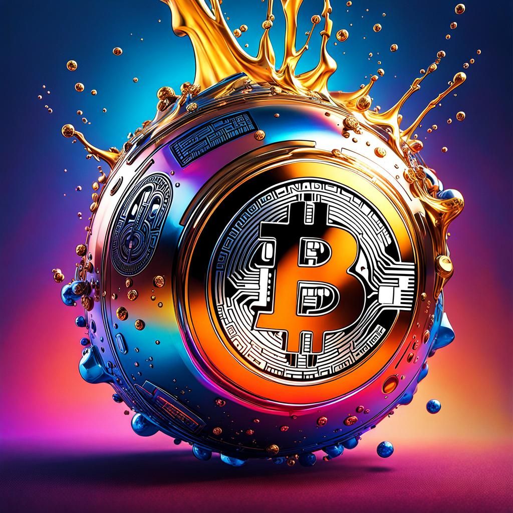 Hyperrealistic Bitcoin Hand Grenade Concept Art