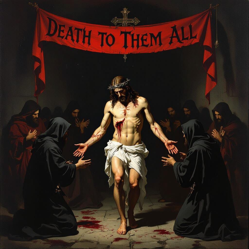 Jesus Wounded in Ritualistic Scene