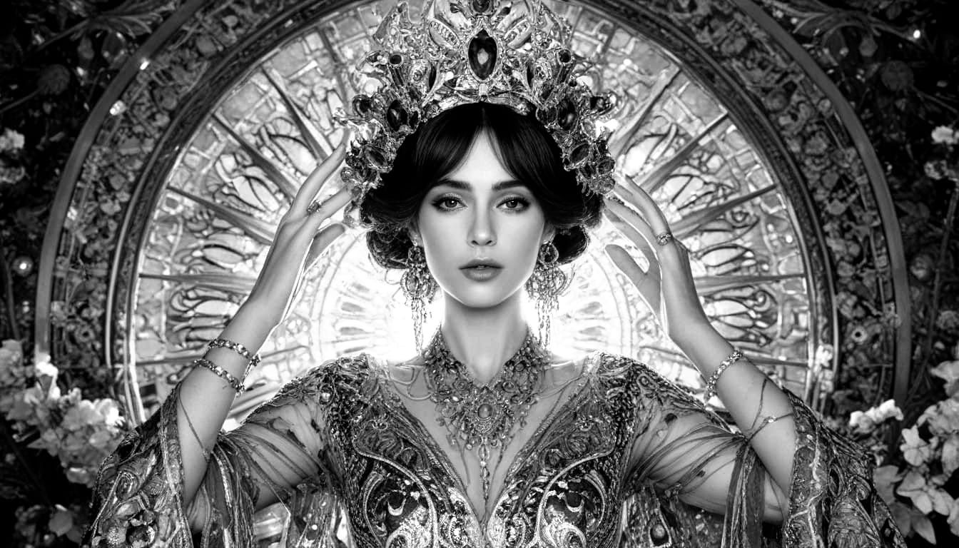 Surreal Floral Crown Celestial Goddess of Liberty