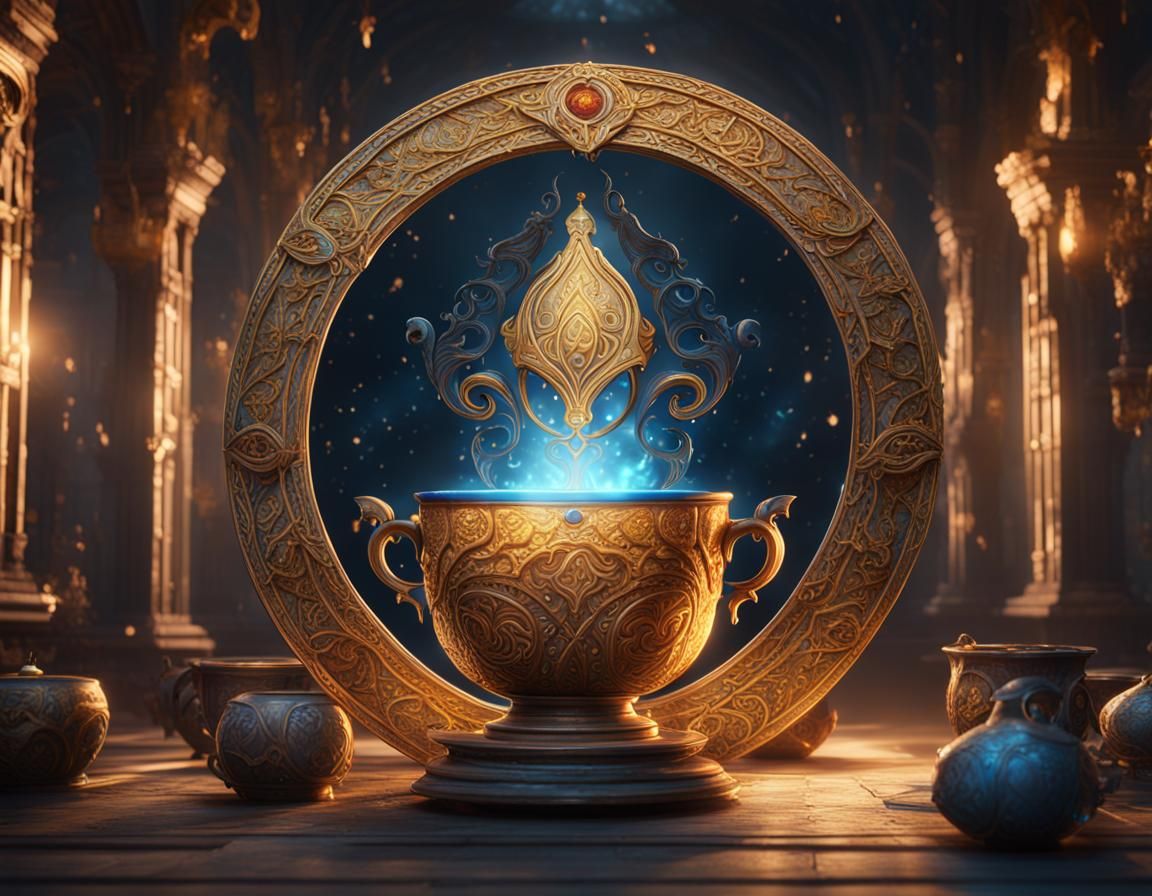 Sacred Cup in Divine Light: Matte Painting