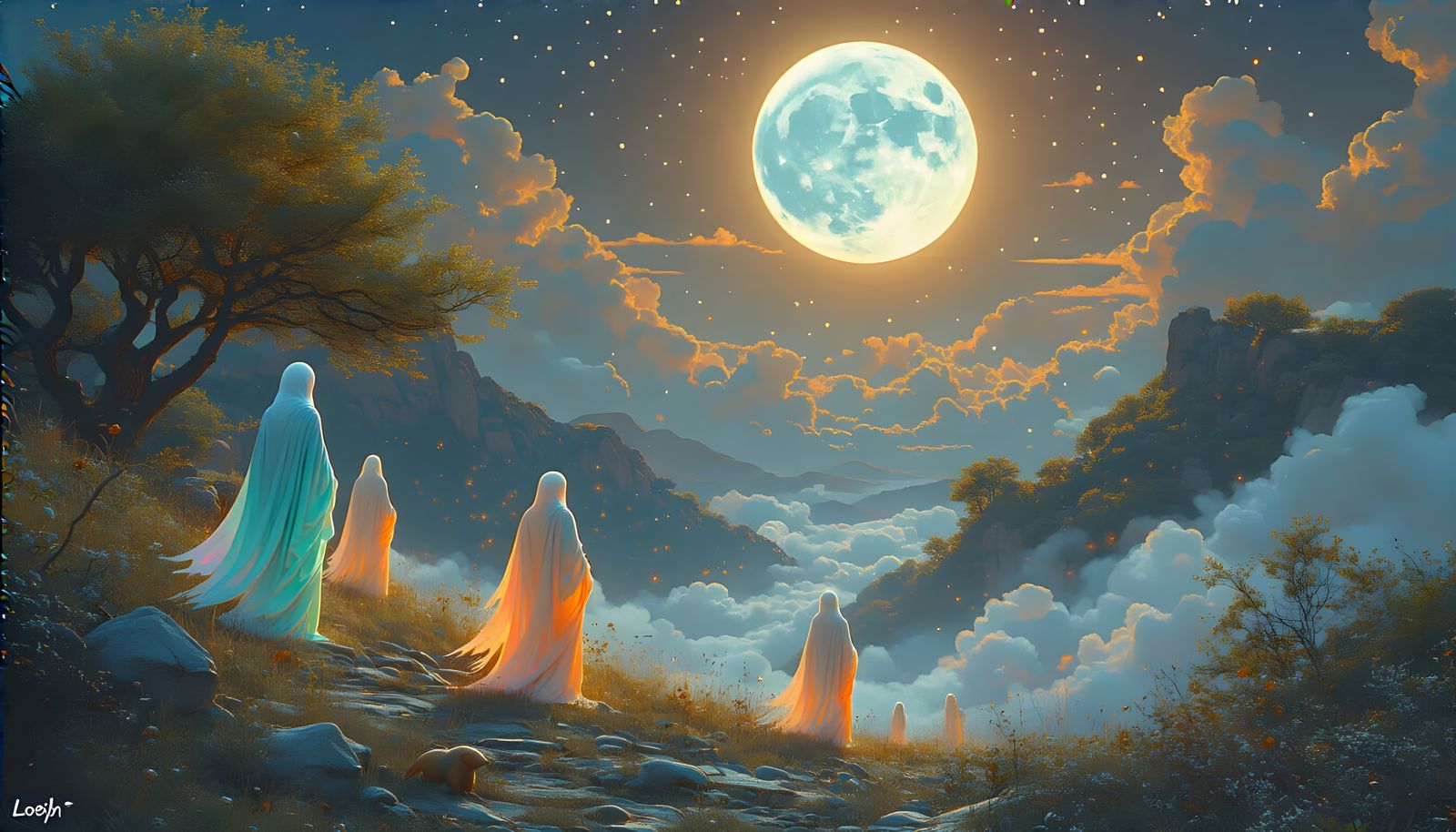 Full Moon Illuminates Lunar Creatures