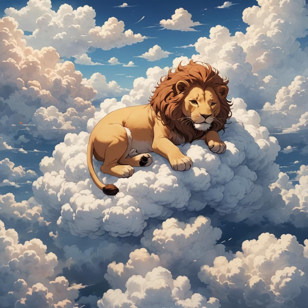 Lion Dreams: An Anime-Inspired Cloudscape