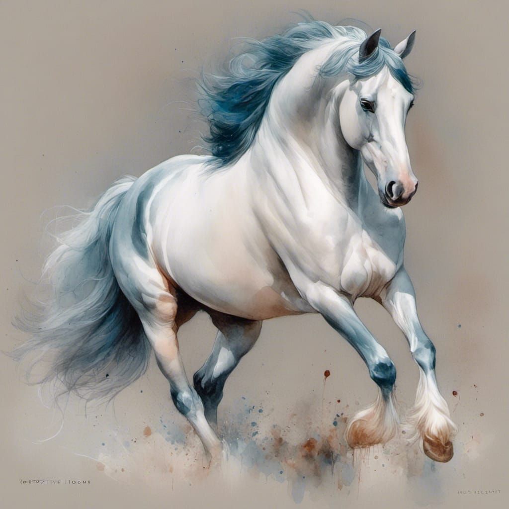 Ethereal Horse in Twilight Setting