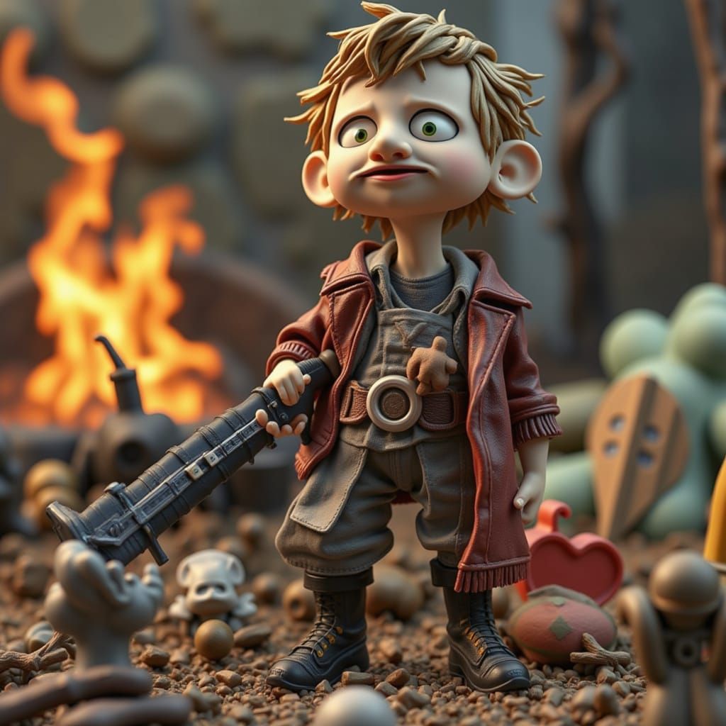 Dynamic Claymation Battle Scene in Stop Motion