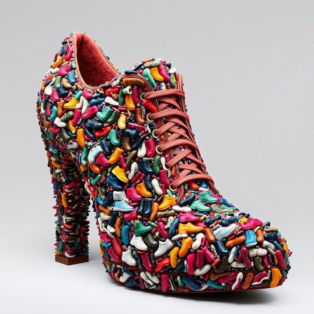 Surreal Shoe Sculpture Made from Thousands of Miniature Shoe...