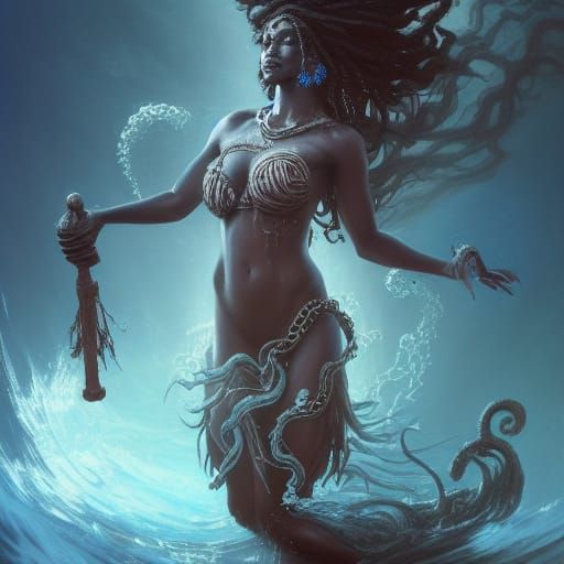 Voodoo Sea Goddess in Dark Fantasy Style