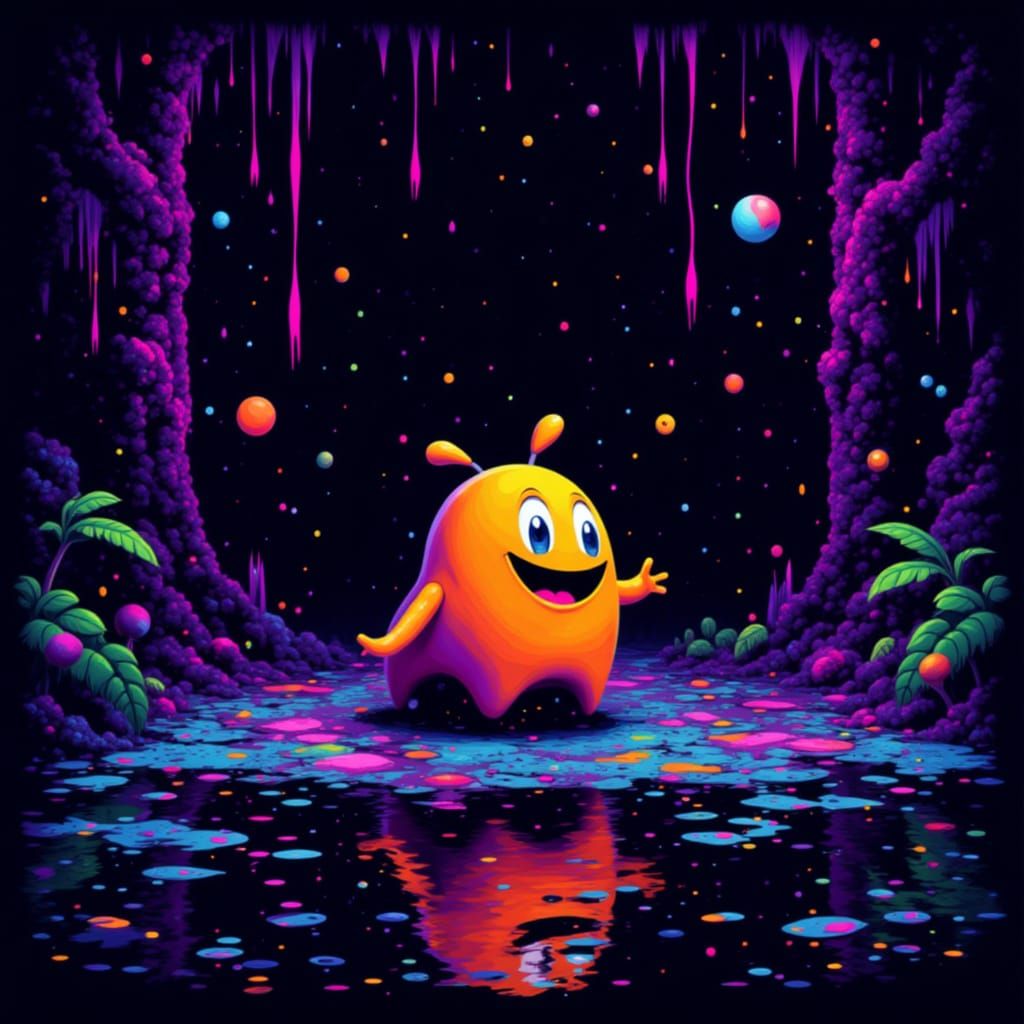 8-Bit Q-bert Video Game in Pixelated Style