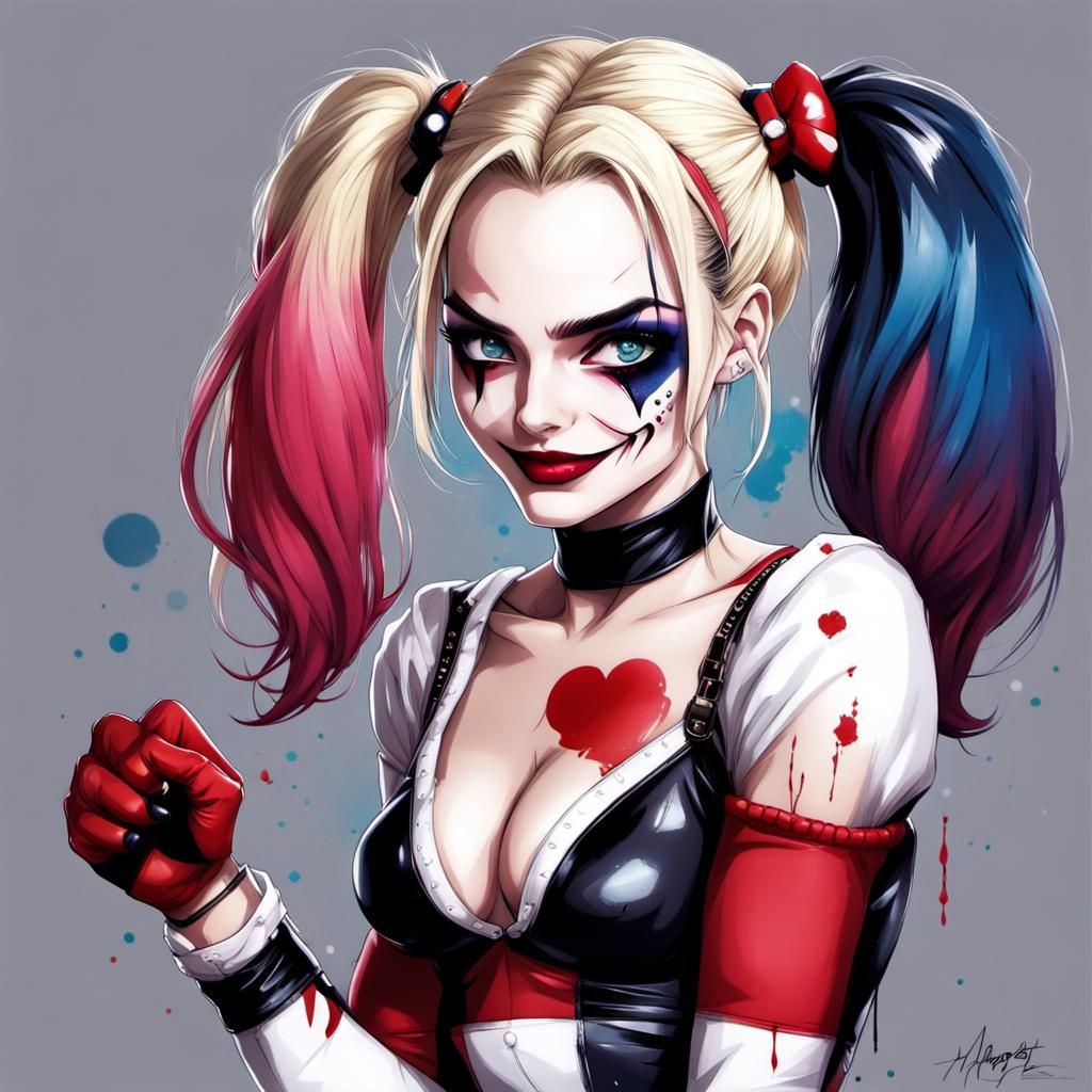 Harley Quinn in Anime Key Visual Style