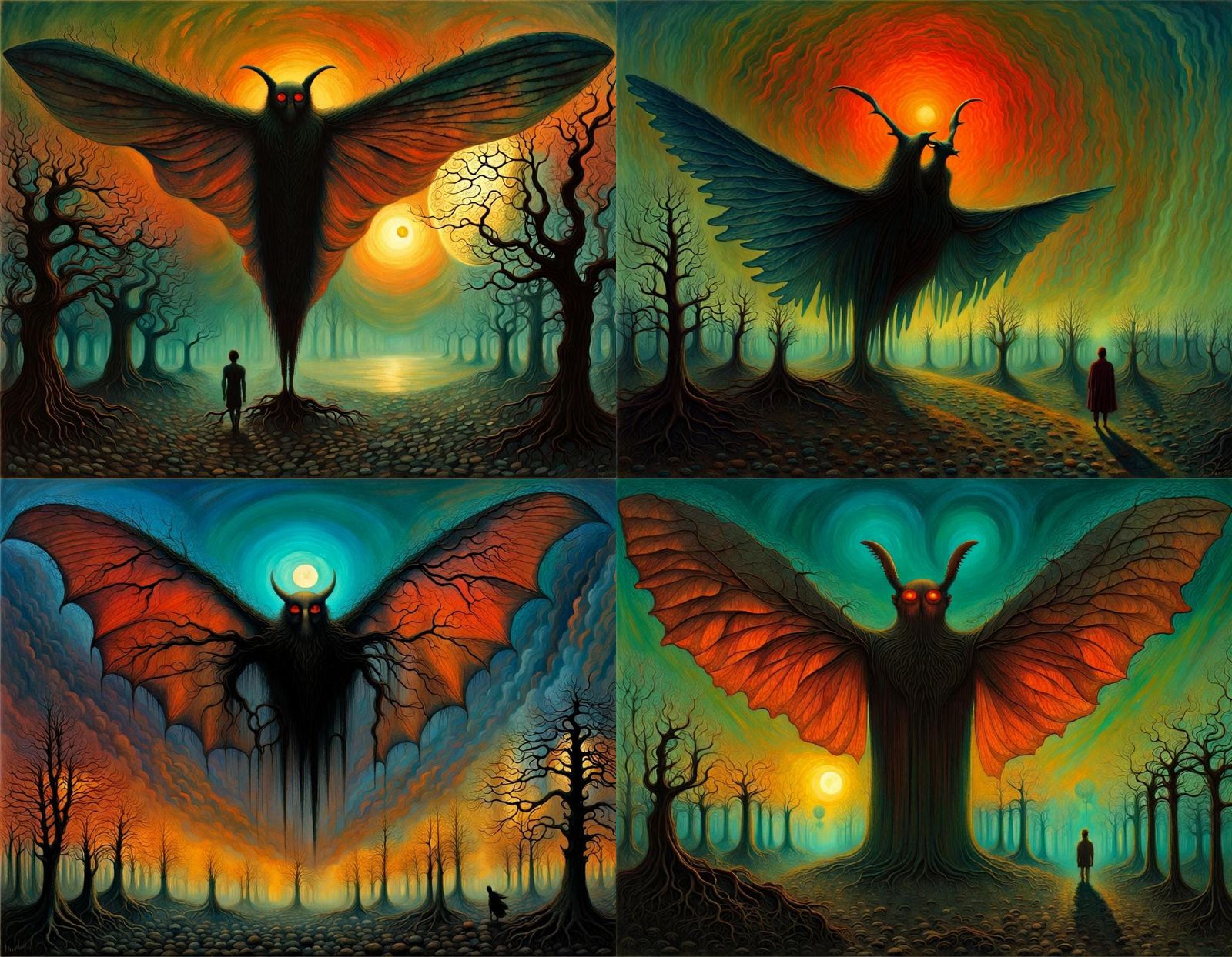 Ethereal Mothman Easter in Deep Color
