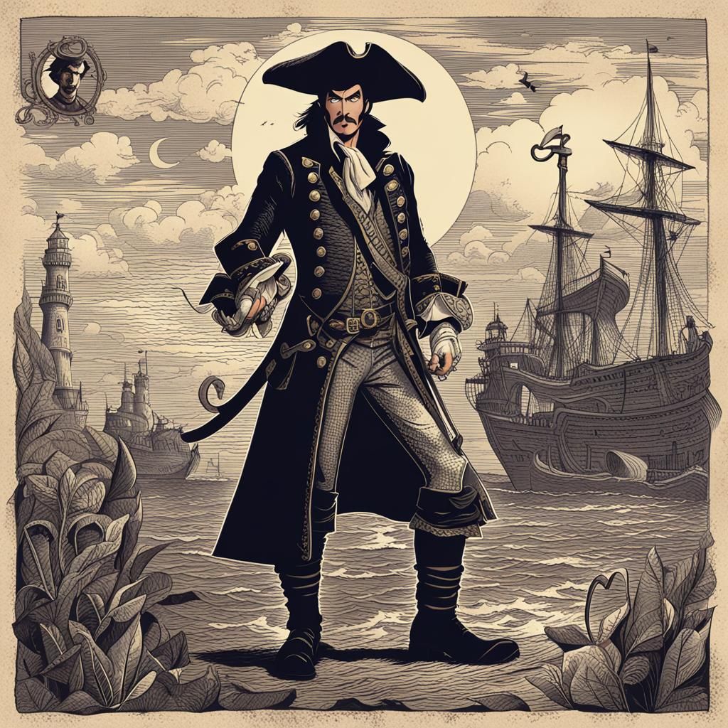 Stylized Captain Hook Illustration