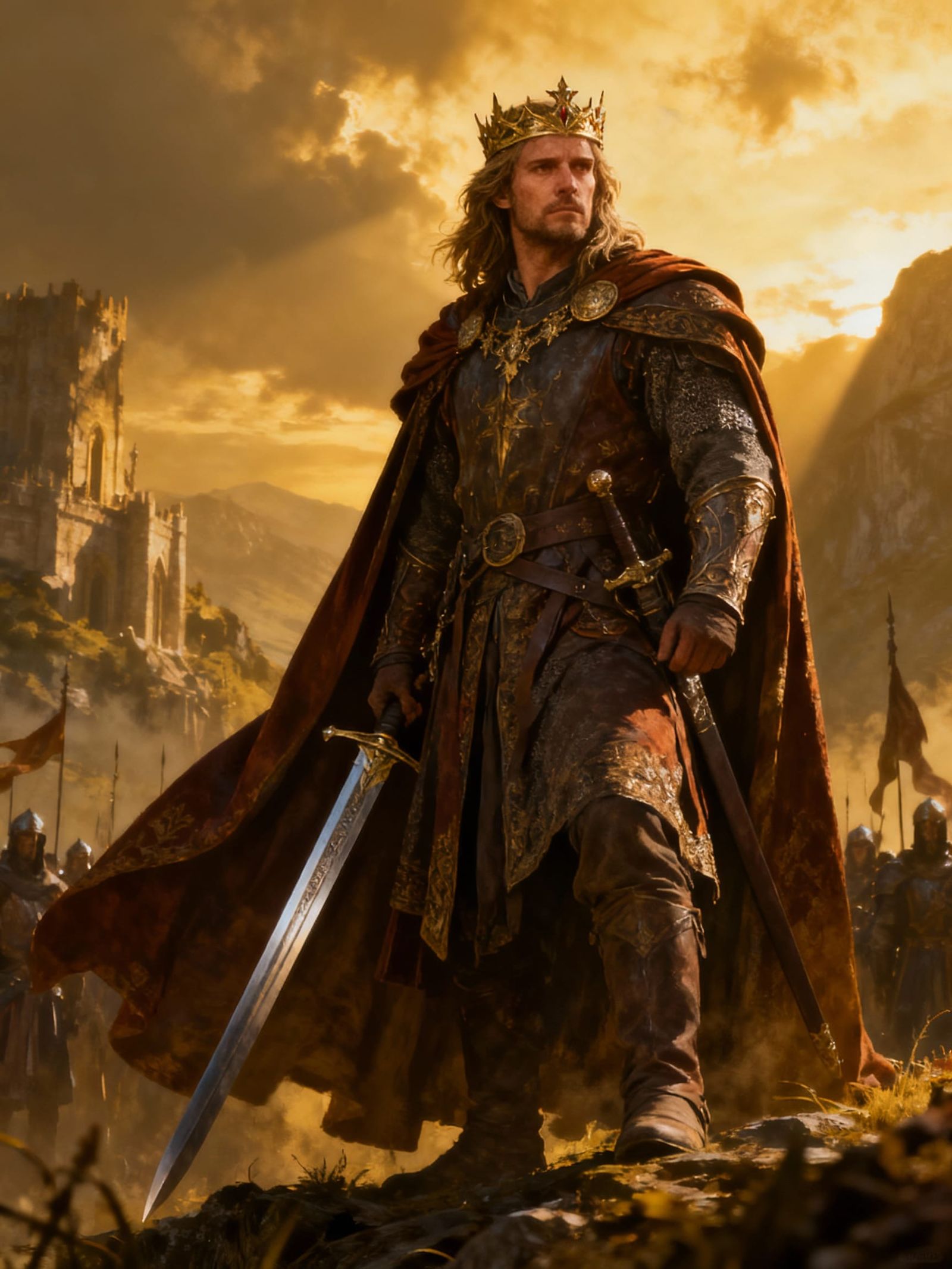 Aragorn King of Gondor: Majestic Digital Matte Painting