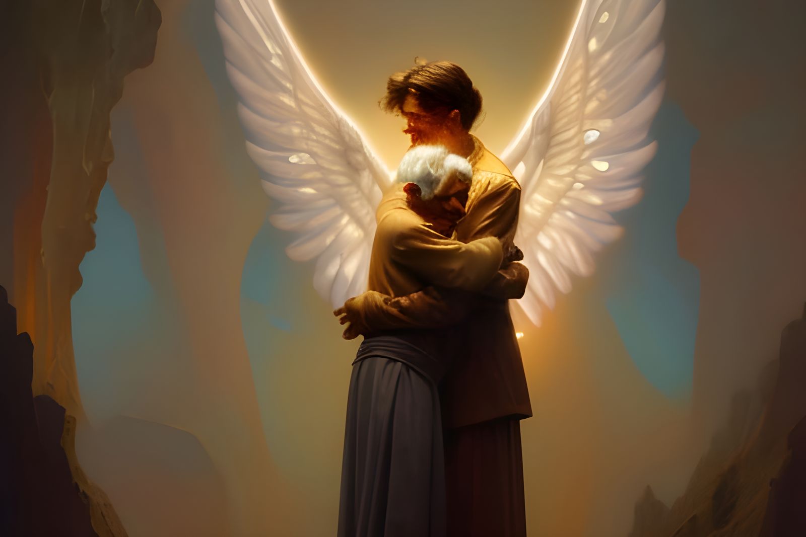 Angel's Embrace: Intricate Fantasy Art