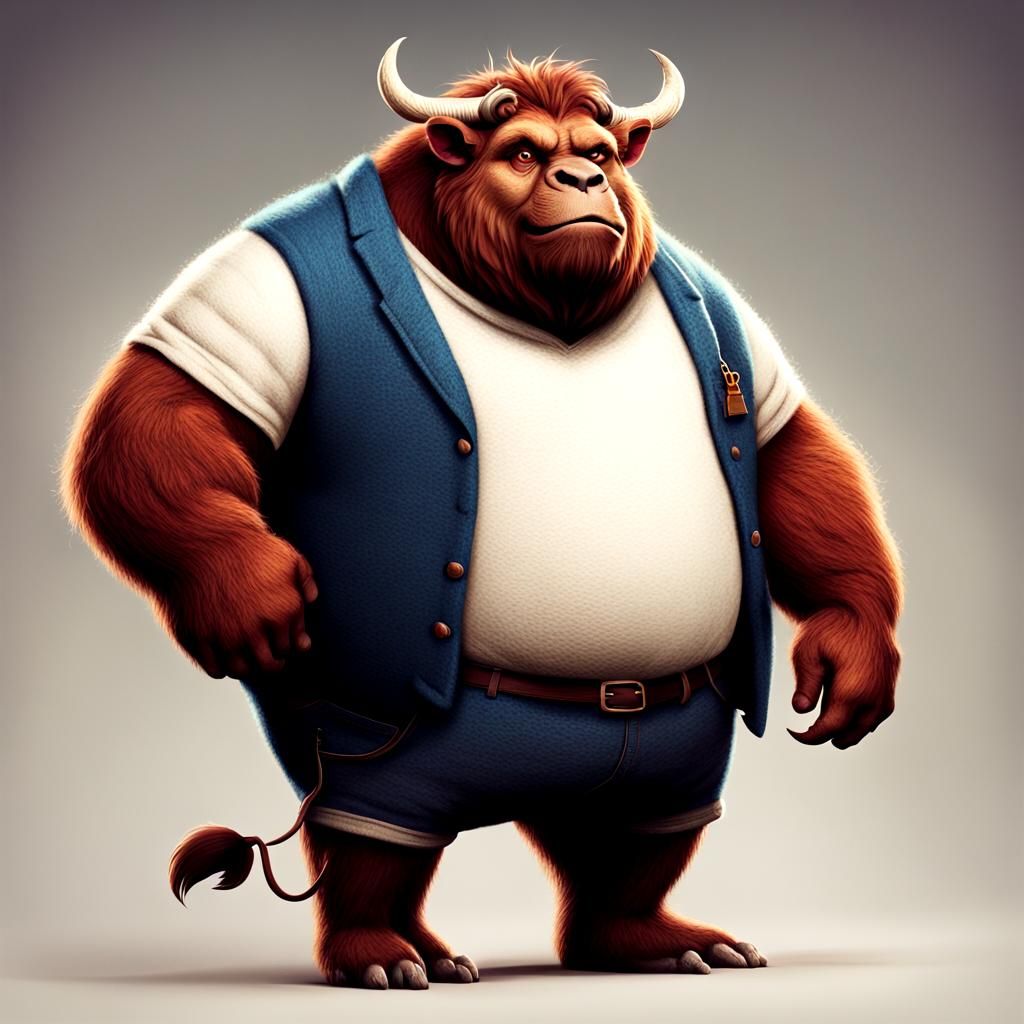 Woolly Beast in T-Shirt Generated by AI