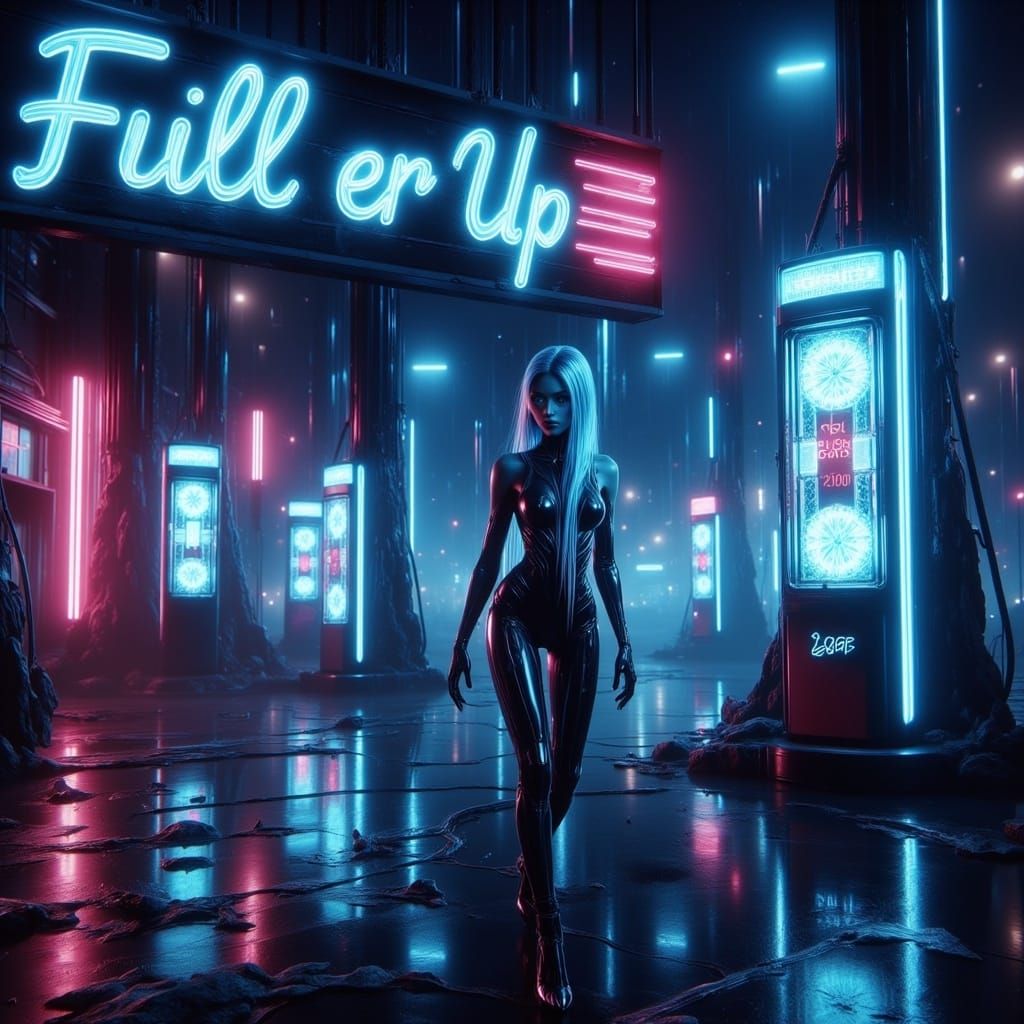 Otherworldly Alien at Futuristic Gas Station in Fantasy Art ...