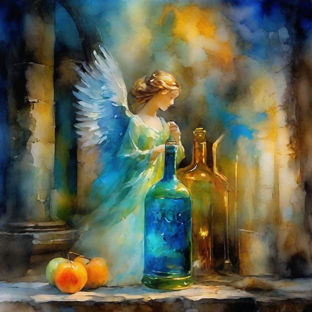 Abstract Angel in Abandoned Abbey