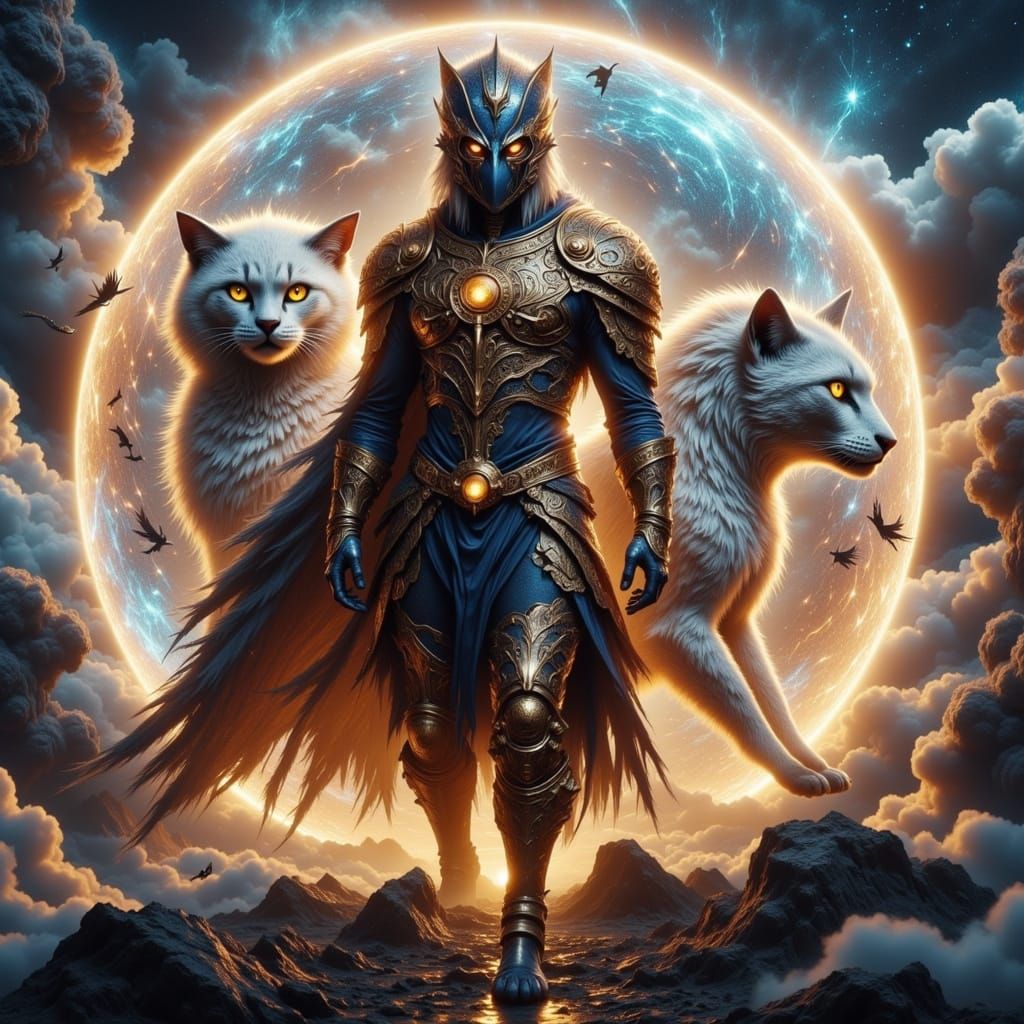 Freya's Battle with Iridescent Cats in Sci-Fi World