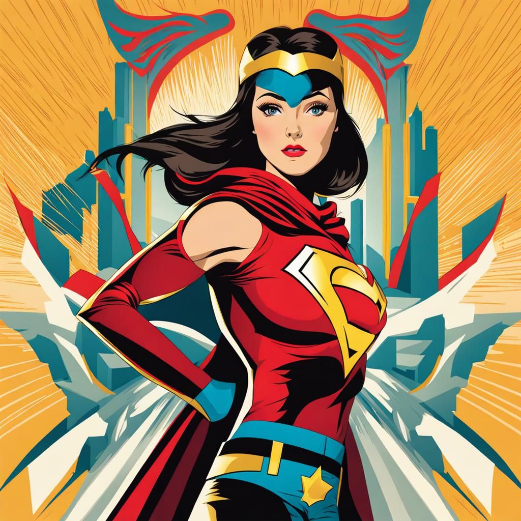 Anime-Style Female Superhero Illustration