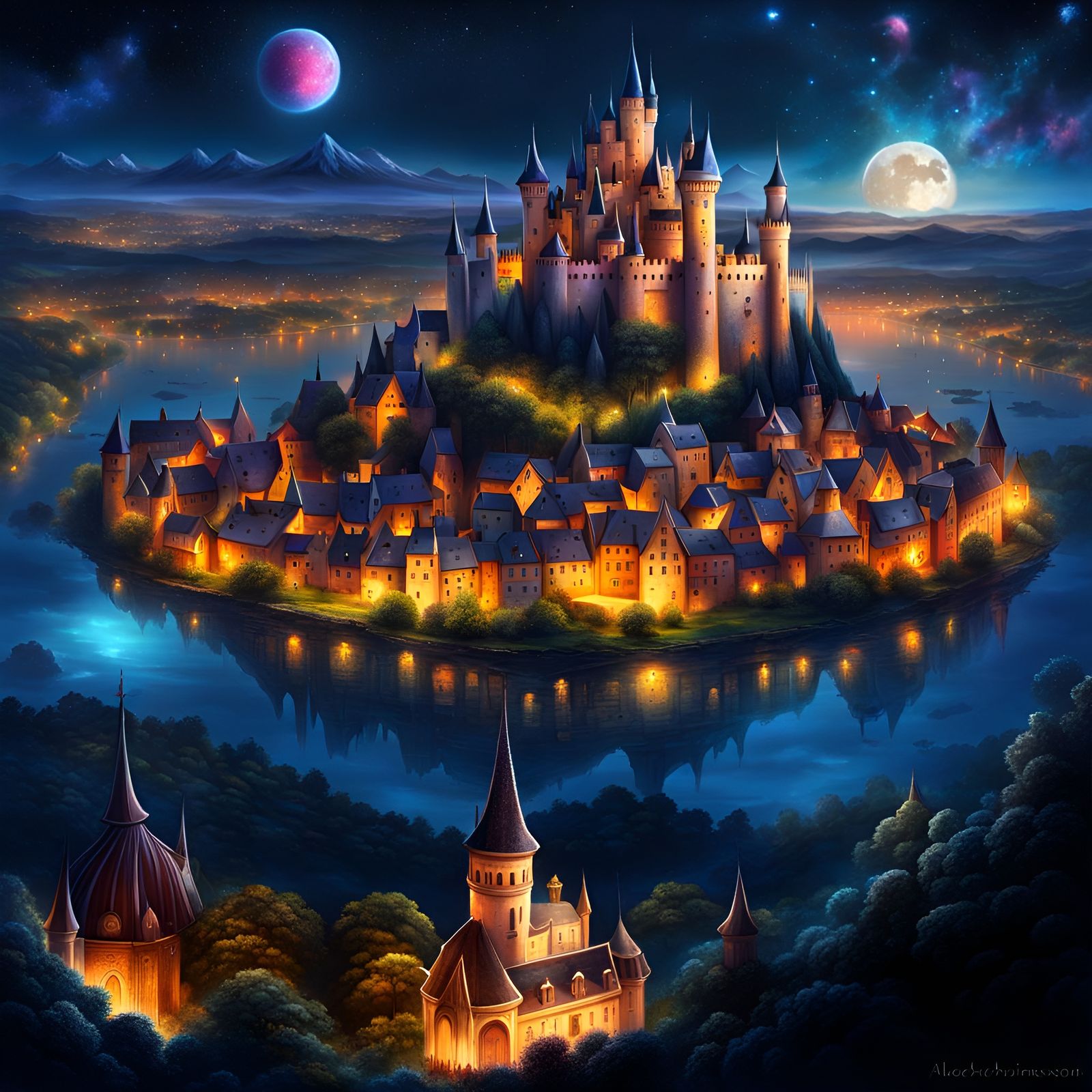 Magic sky over the island