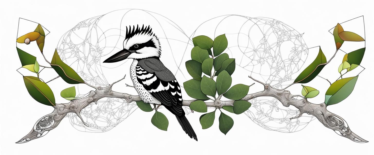 Kookaburra in Fractal Flora: A 5D Shading