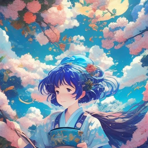 Anime Waitress Flustered in 3D Art Style