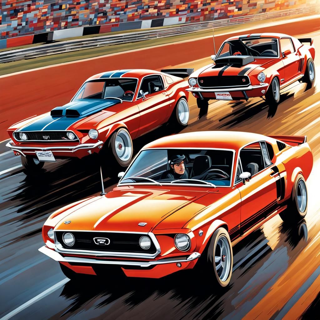 Drag Race in Comic Book Style