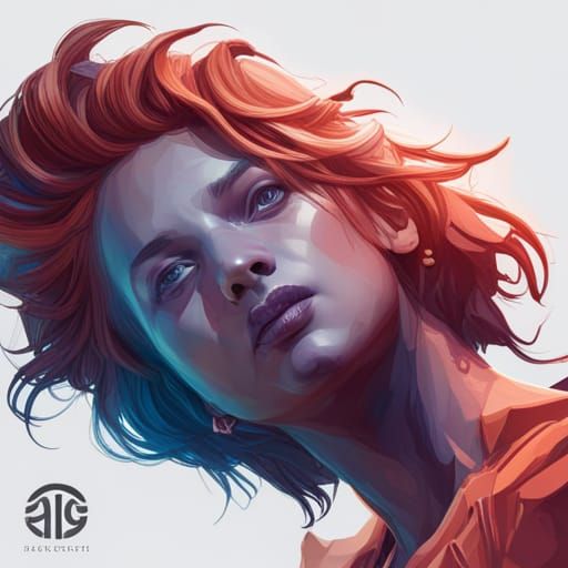 Mars Human Portrait in Art Nouveau Style