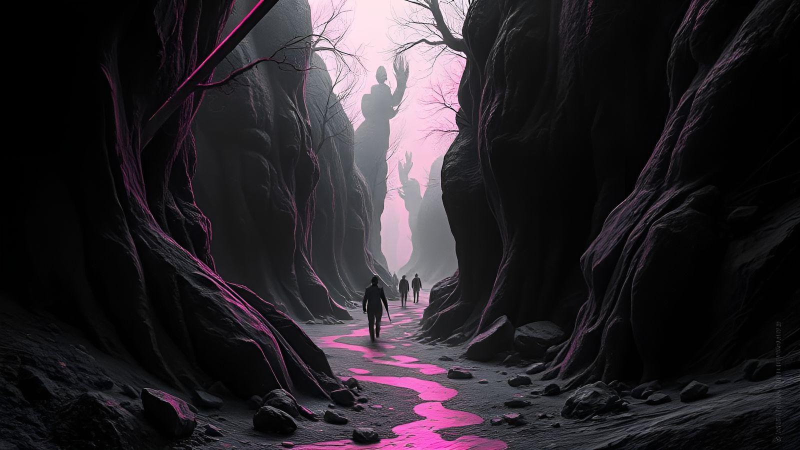 Surrealist Journey in Monotone: Abstract Digital Art