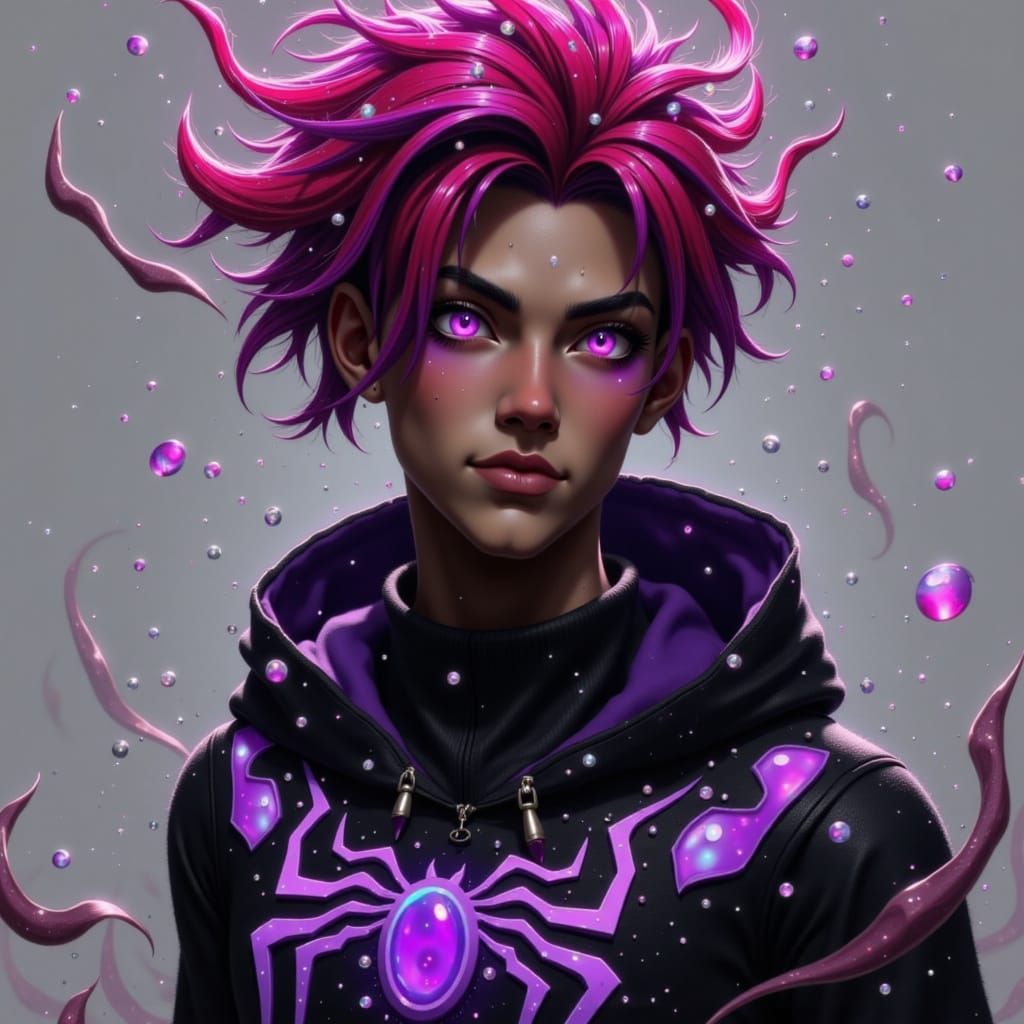 Dynamic Spidersona Character in Comic Book Style