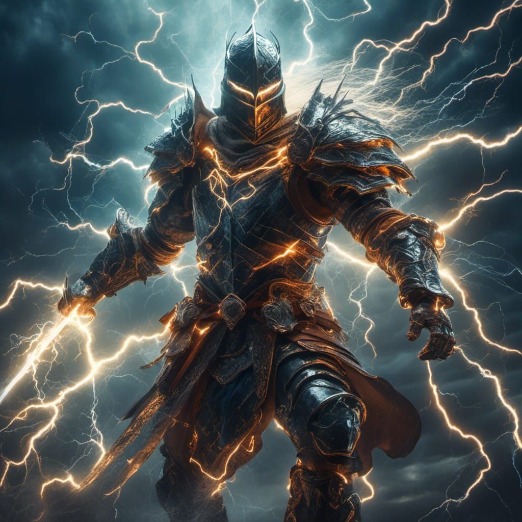 Electrified Knight with Lightning Sword