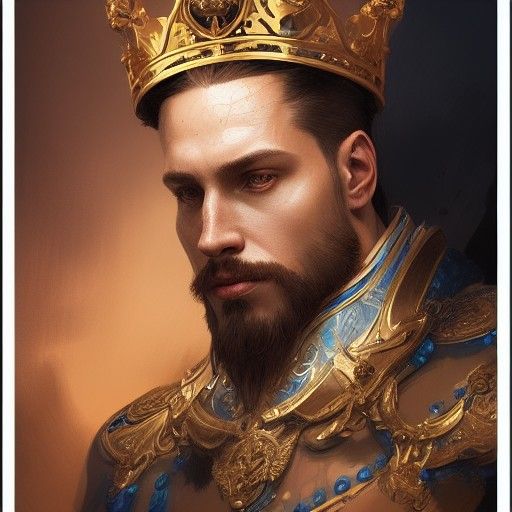 Noble King Portrait in Hyperdetailed Style