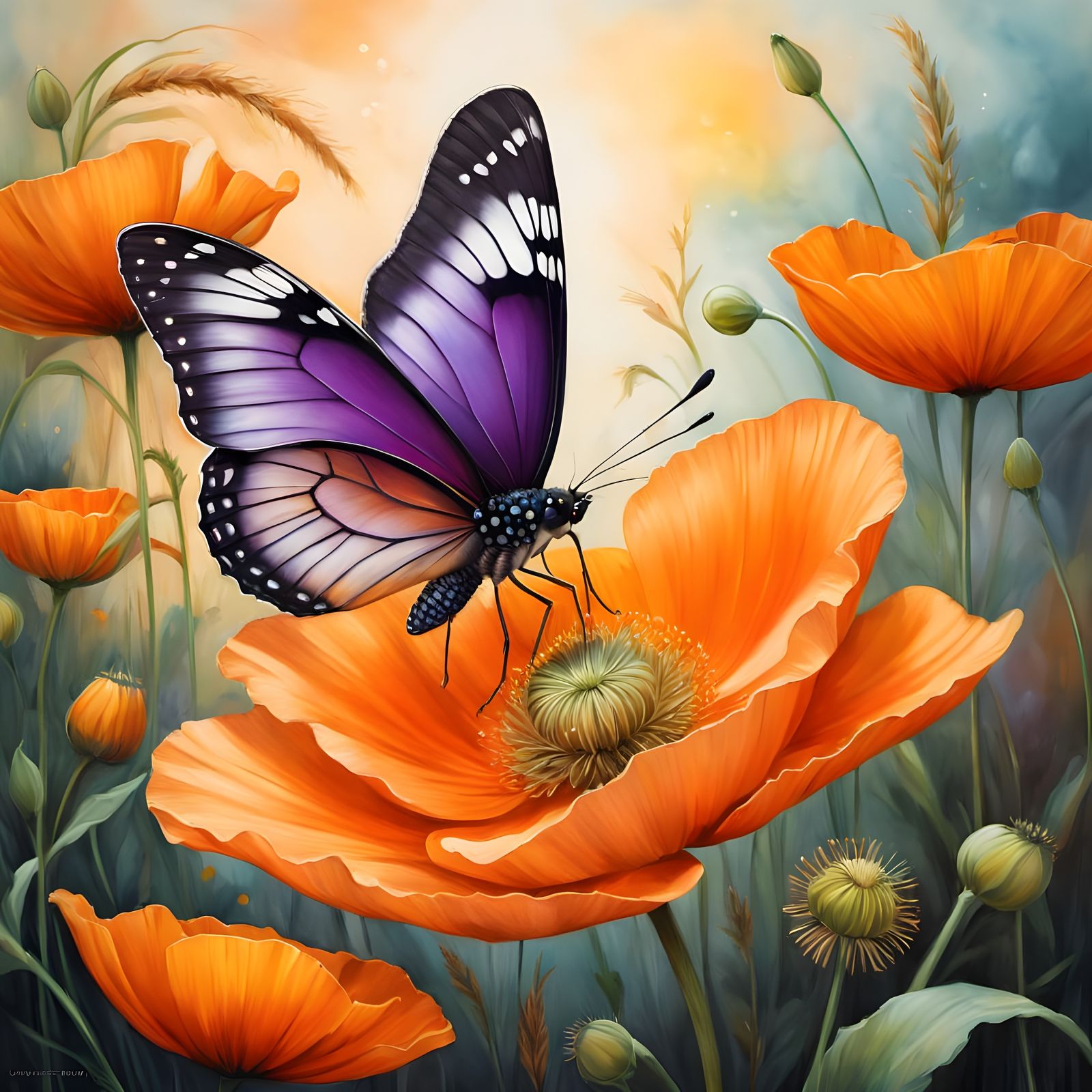 Butterfly and Poppy