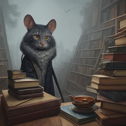 Mouse in Mao Suit: Surrealist Expressionist Painting