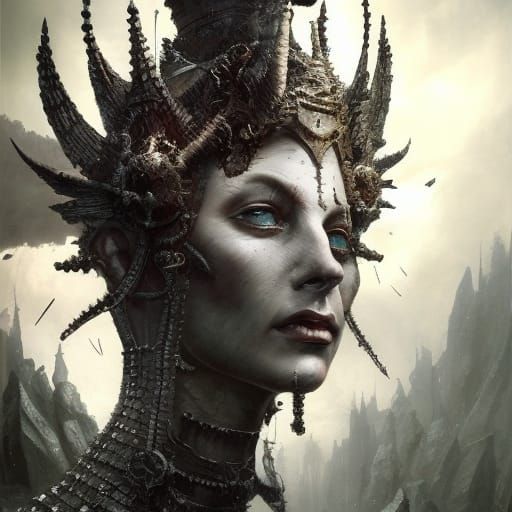 Goddess of Desires Portrait in Detailed Digital Art