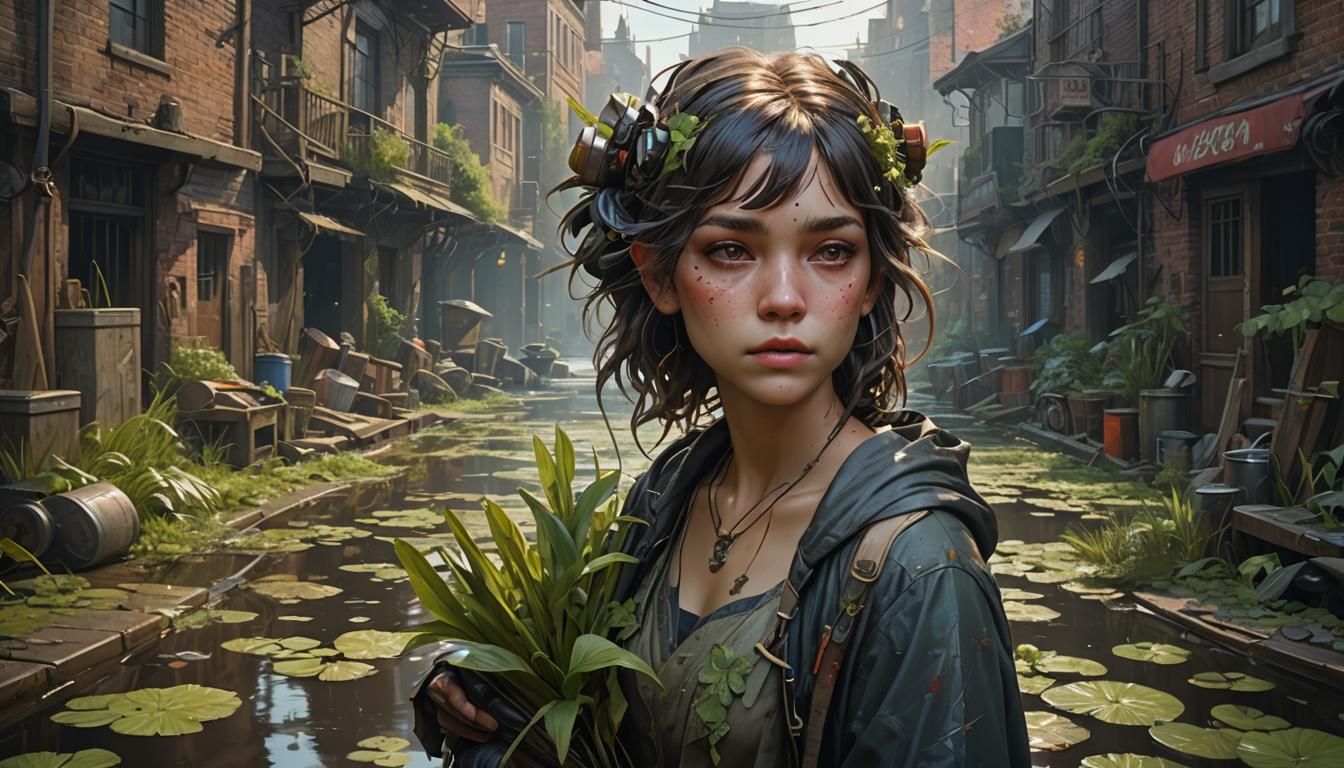 Swamp Alley Portrait in Hyperdetailed Digital Art
