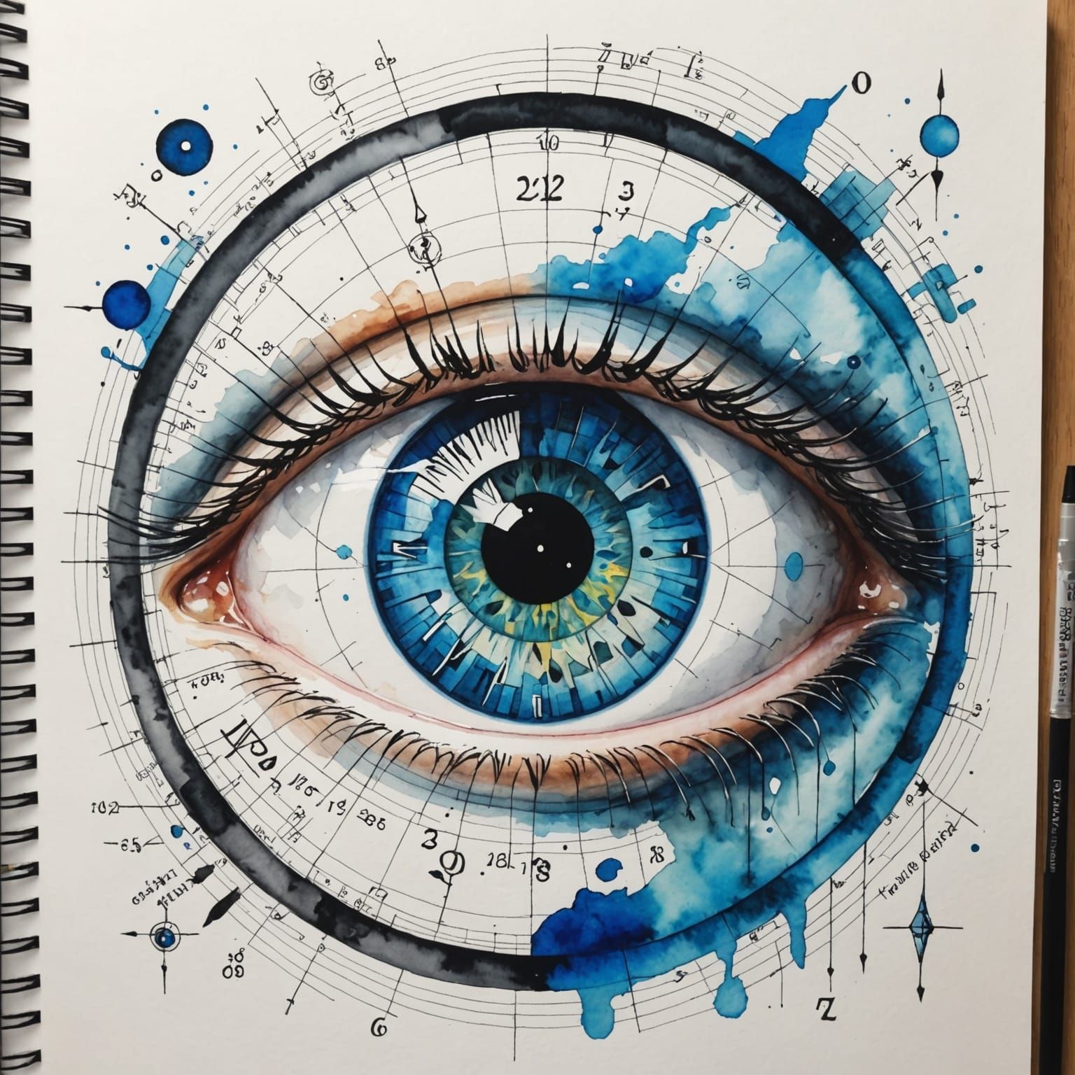 Eye in a Swirling Vortex of Math Formulas