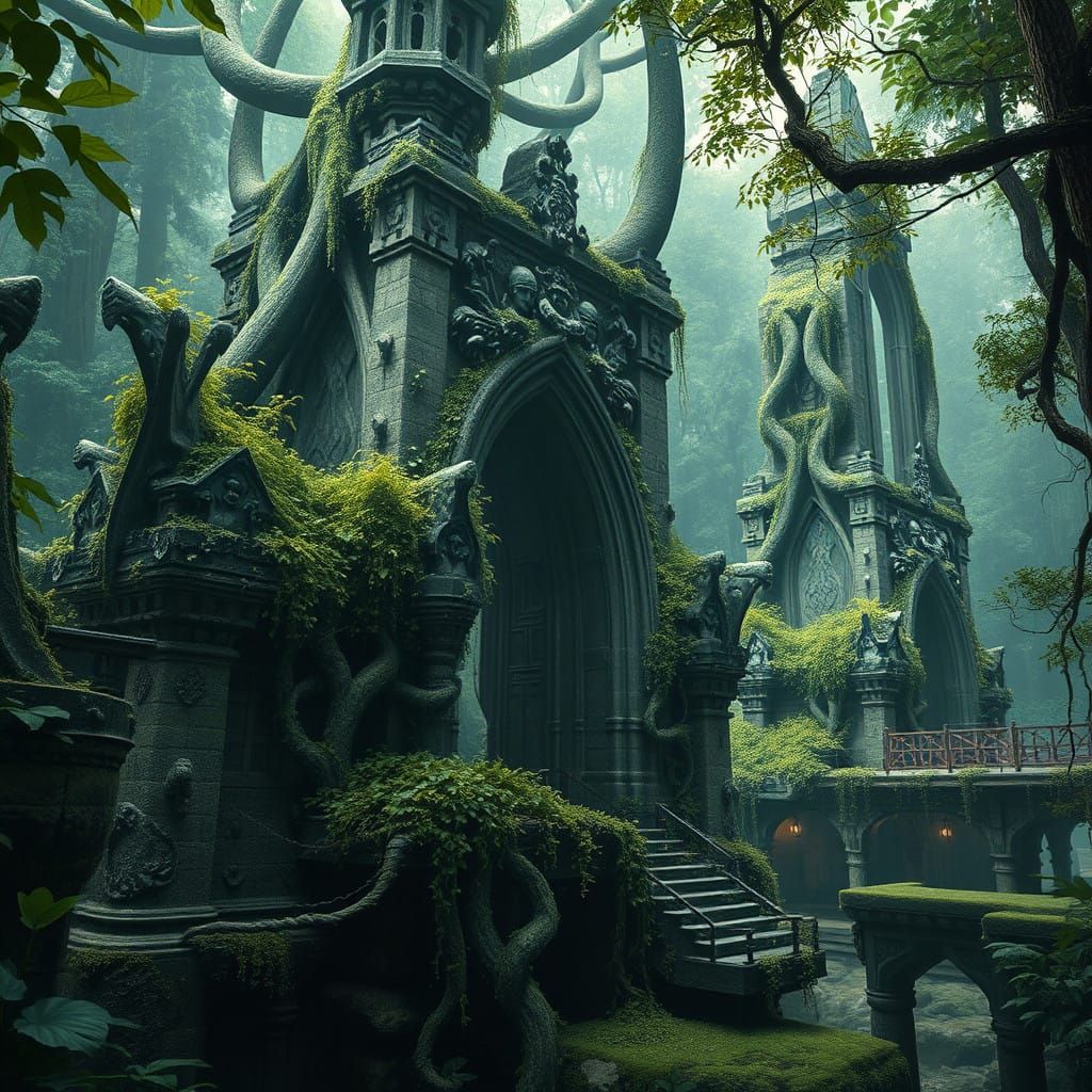 Ancient Structures Awaken in the Jungle with Futuristic Flai...